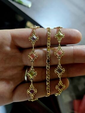 18k Gold Filled Multi-Color Gemstone Bracelets